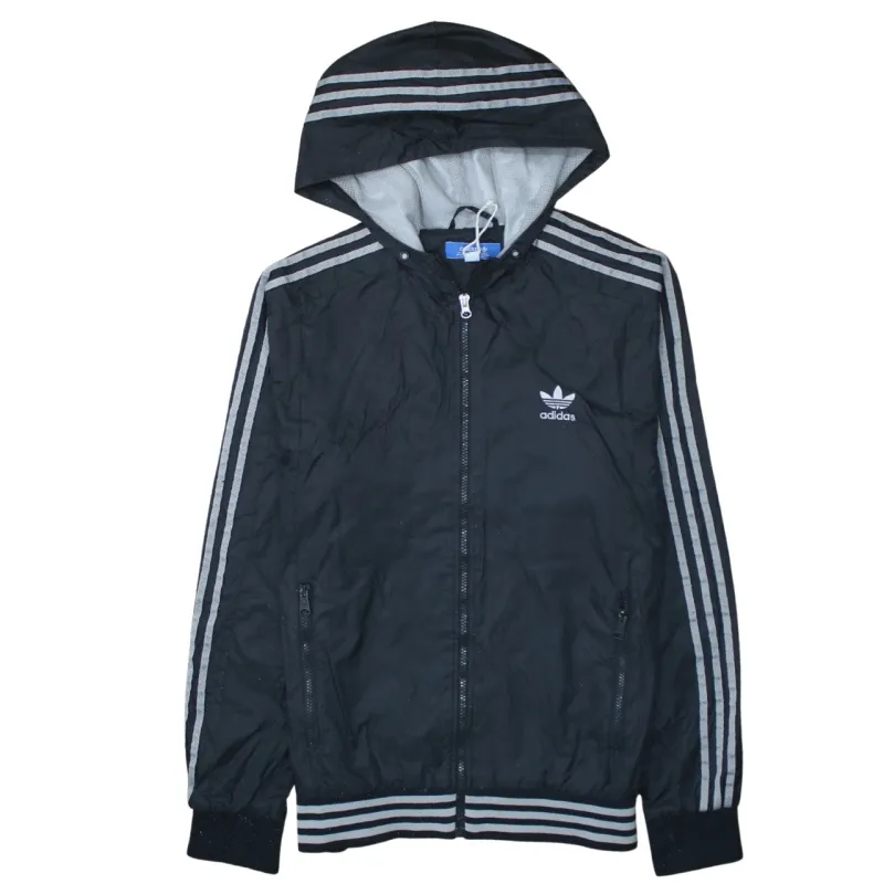 Adidas 90's Striped Sleeve Full Zip Up Windbreaker Medium Black sold by Vintage Club