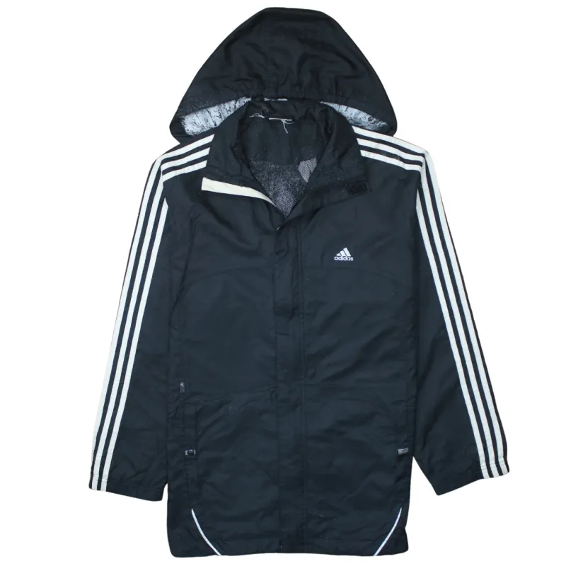 Adidas 90's Hooded Full Zip Up Windbreaker Medium Black sold by Vintage Club