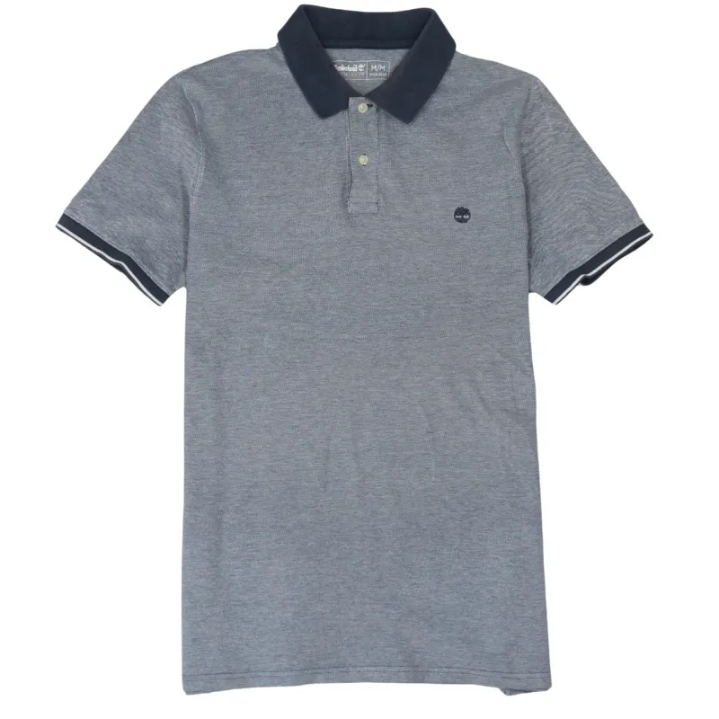 Timberland 90's Short Sleeves Quarter Button Polo Shirt Medium Grey sold by Vintage Club