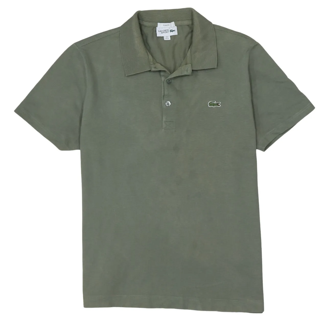 Lacoste 90's Short Sleeves Quarter Button Polo Shirt XLarge Grey sold by Vintage Club