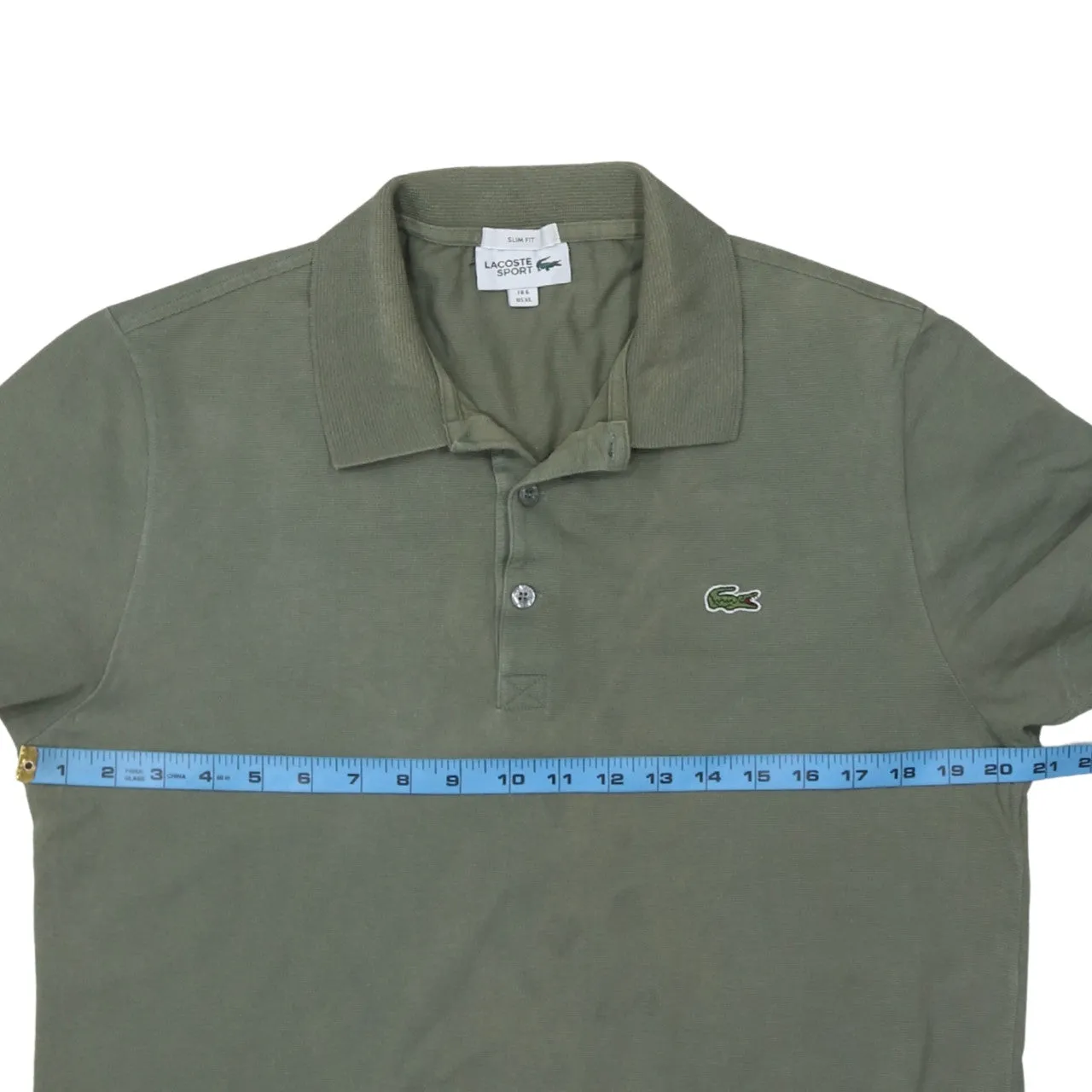 Lacoste 90's Short Sleeves Quarter Button Polo Shirt XLarge Grey sold by Vintage Club product image thumbnail 5