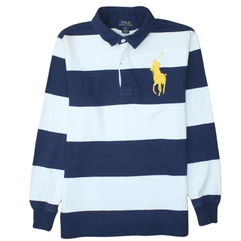 Polo Ralph Lauren 90's Long Sleeve Quarter Button Polo Shirt Large Navy Blue sold by Vintage Club