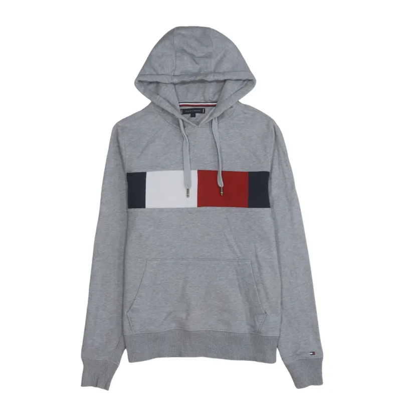 Tommy Hilfiger 90's Drawstring Pockets Pullover Hoodie Small Grey made by Tommy Hilfiger