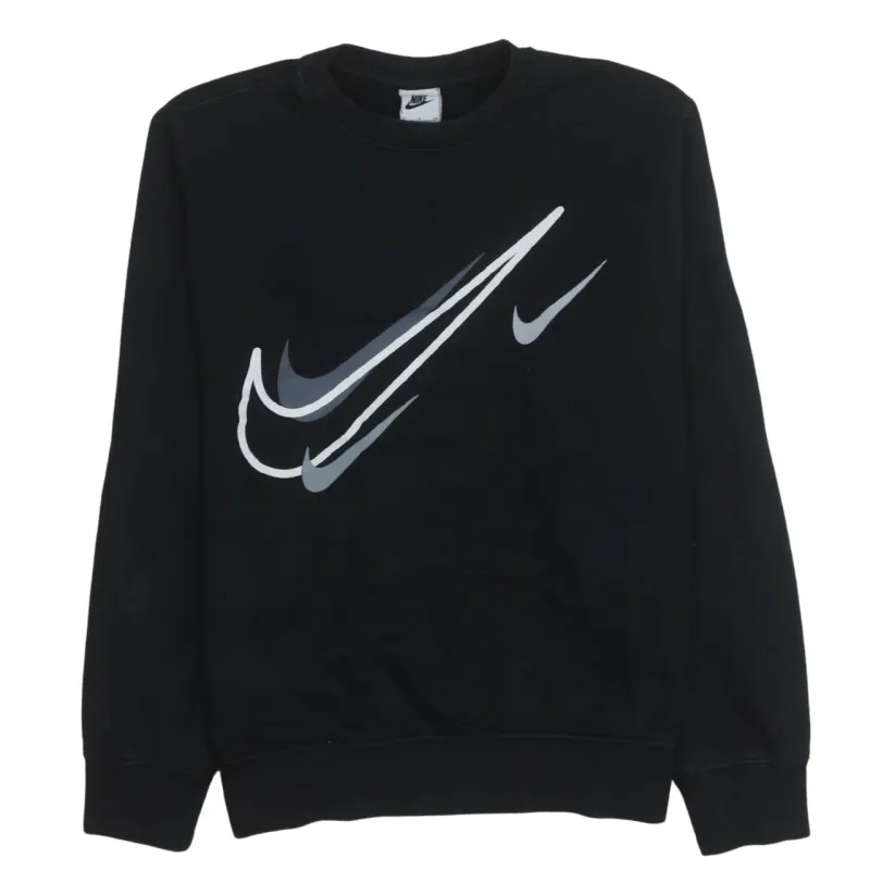 Nike 90's Center Middle Swoosh Crew Neck Sweatshirt Small Black sold by Vintage Club