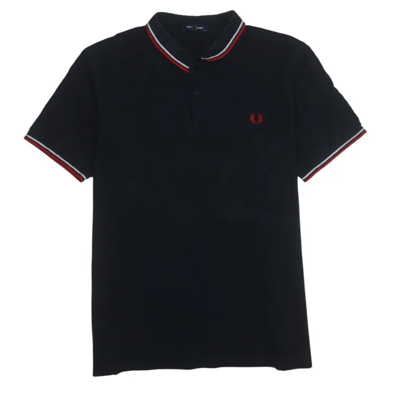 FRED PERRY 90's Short Sleeves Quarter Button Polo Shirt XXLarge (2XL) Navy Blue sold by Vintage Club
