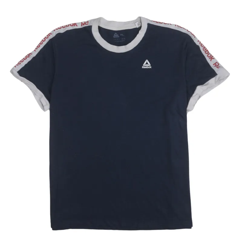 Reebok 90's Short Sleeves Crew Neck T Shirt XLarge Navy Blue made by Reebok