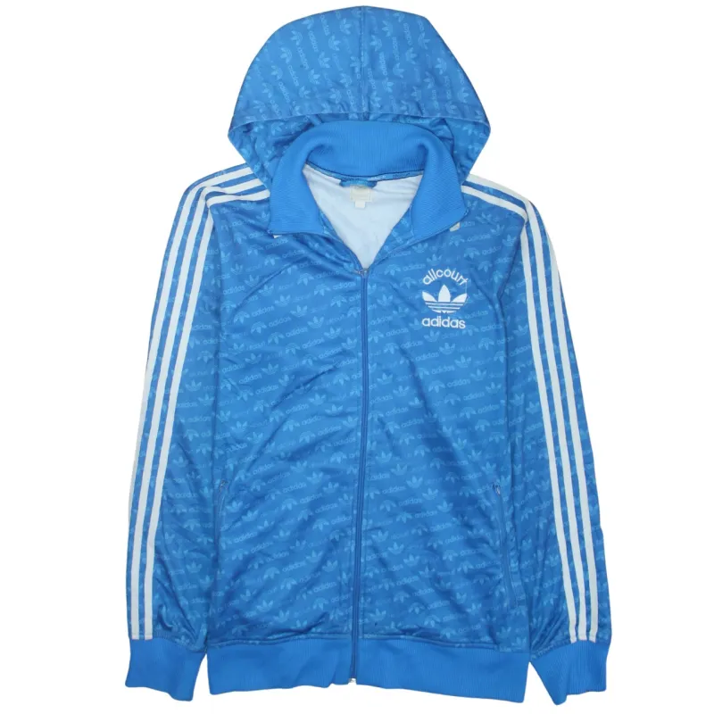 Adidas 90's Striped Sleeve Full Zip Up Hoodie Large Blue sold by Vintage Club