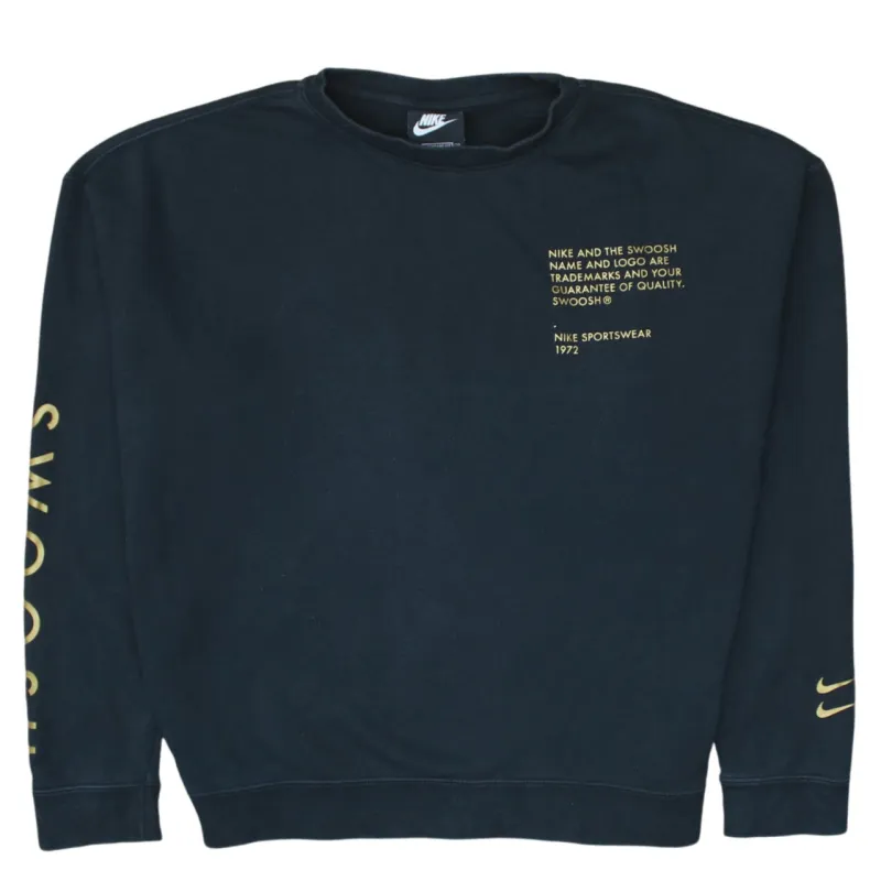 Nike 90's Swoosh Crew Neck Sweatshirt XLarge Black sold by Vintage Club