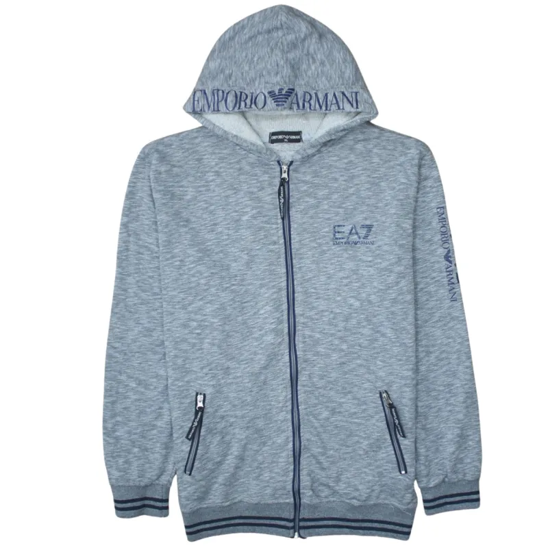 Emporio Armani 90's Lightweight Full Zip Up Hoodie XLarge Grey made by Emporio Armani