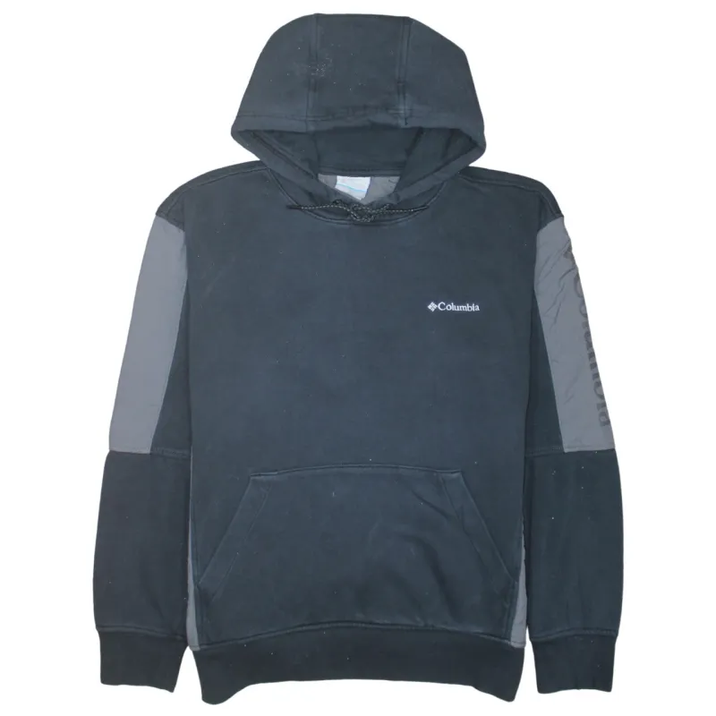 Columbia 90's Drawstring Pockets Pullover Hoodie Medium Black made by Columbia