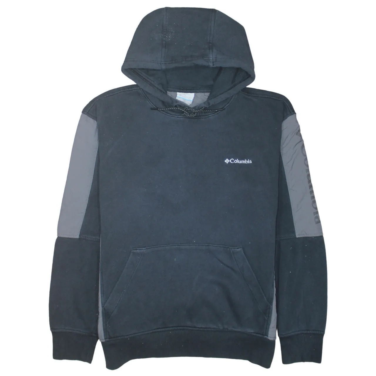 Columbia 90's Drawstring Pockets Pullover Hoodie Medium Black sold by Vintage Club