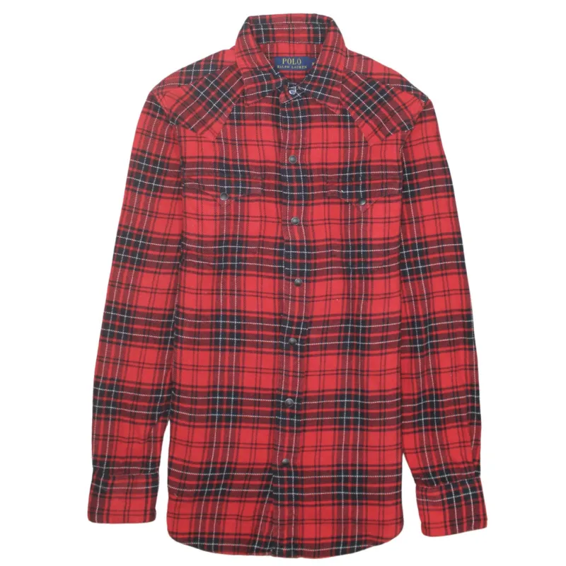 Polo Ralph Lauren 90's Long Sleeve Button Up Shirt XSmall Red made by Vintage Club