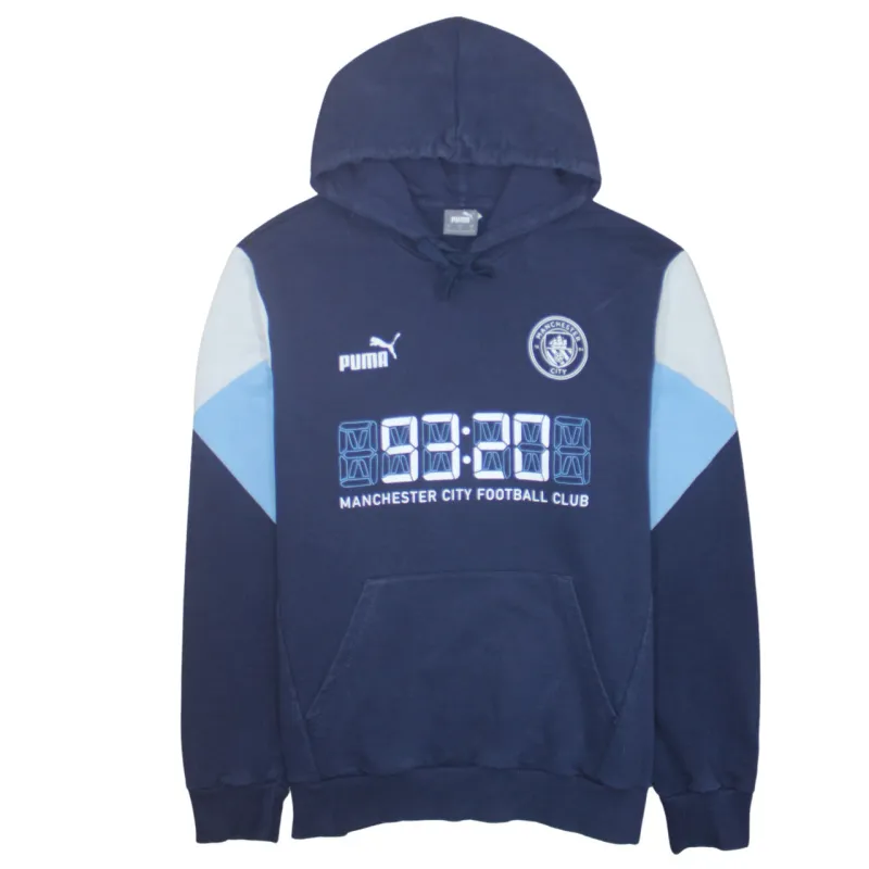 Puma 90's Drawstring Pockets Pullover Hoodie Large Navy Blue sold by Vintage Club