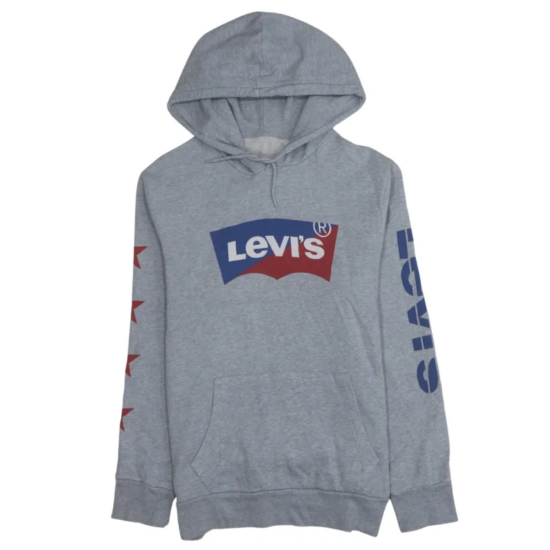 Levi's 90's Spellout Pullover Hoodie Small Grey made by Levi's