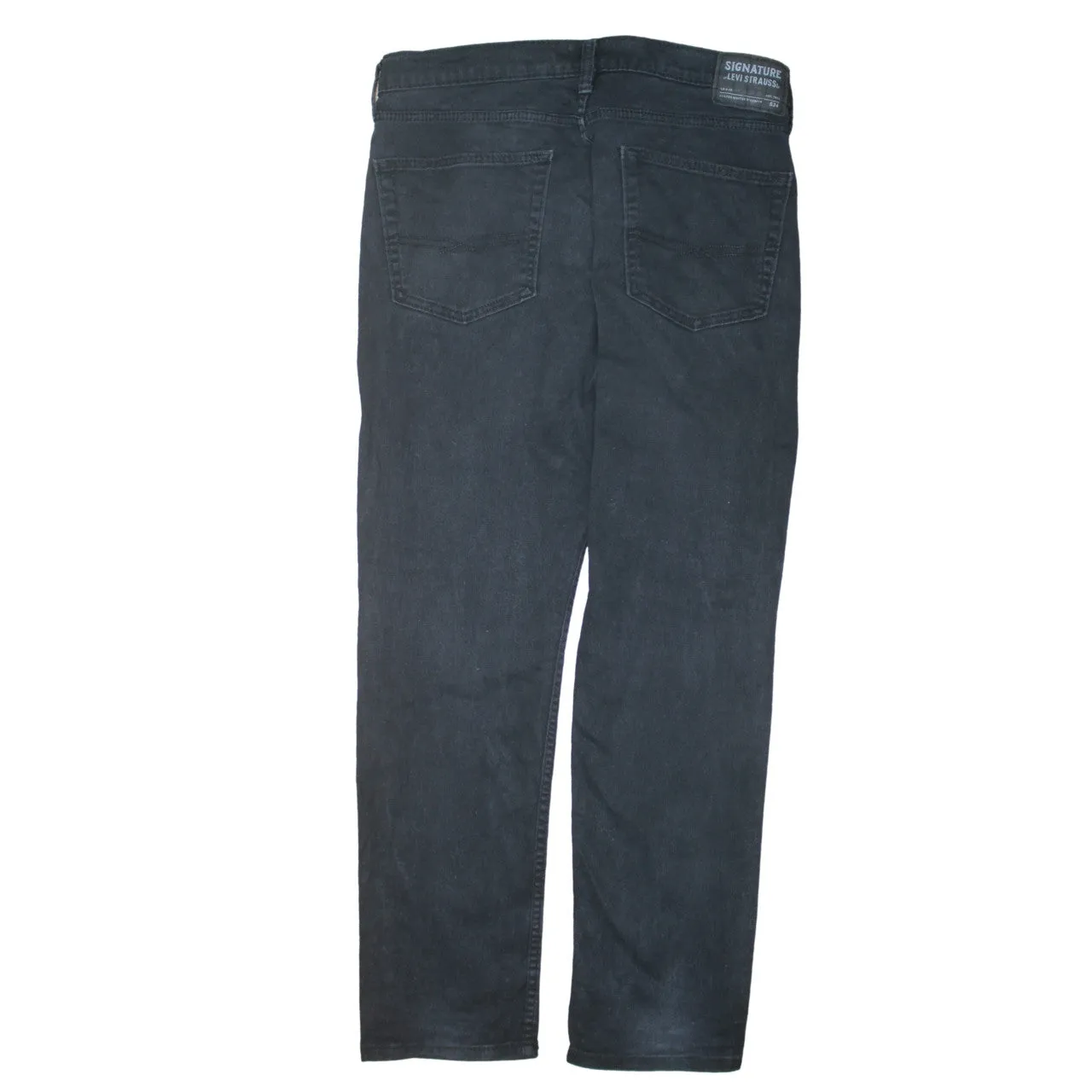Signature 90's Lightweight Straight Leg Baggy Trousers / Pants 36 Black sold by Vintage Club