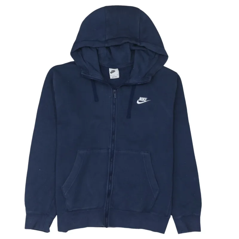 Nike 90's Swoosh Full Zip Up Hoodie Medium Navy Blue sold by Vintage Club