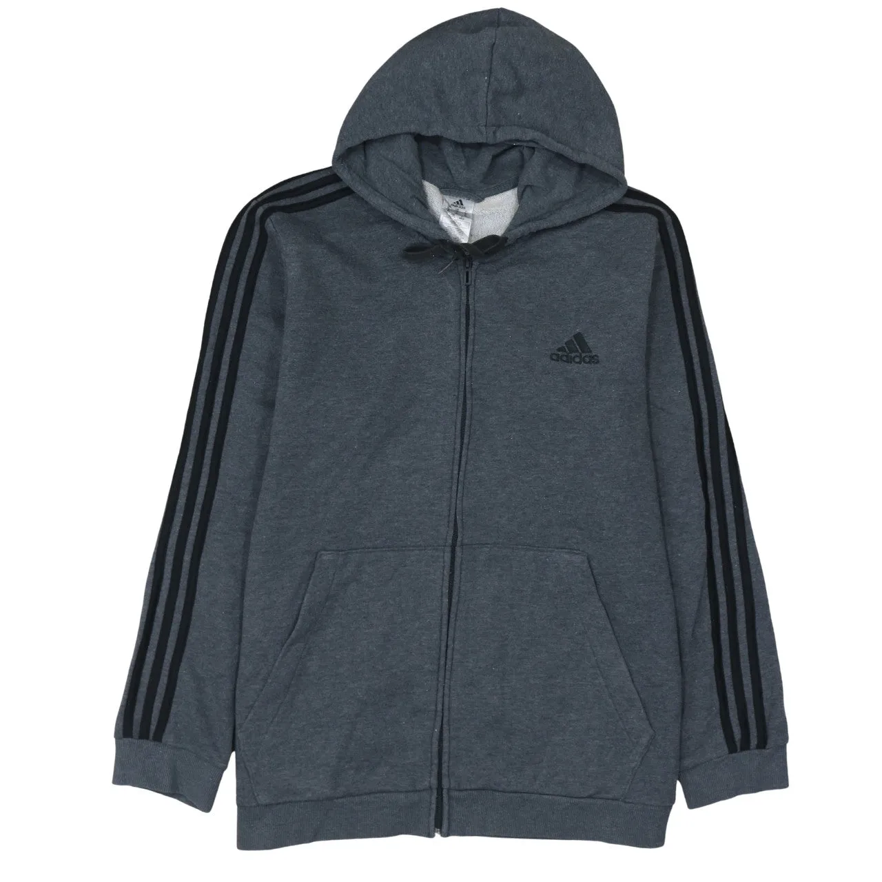 Adidas 90's Striped Sleeve Full Zip Up Hoodie XLarge Grey sold by Vintage Club