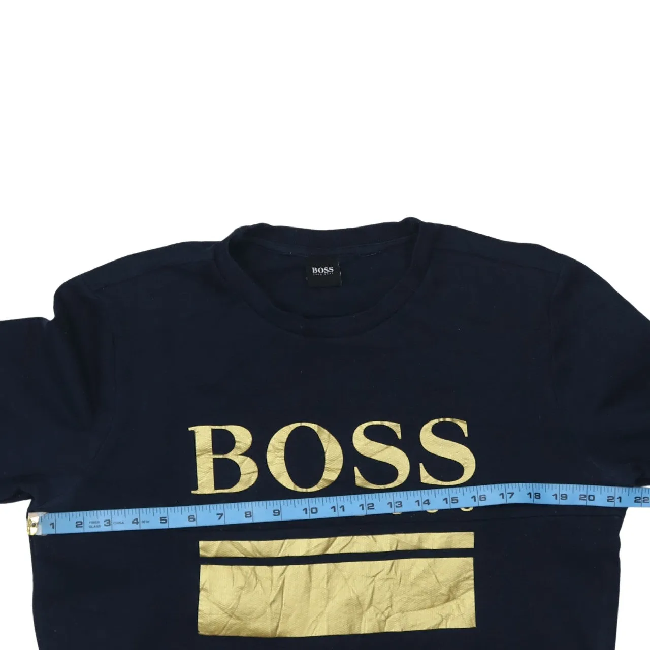 HUGO BOSS 90's Spellout Crew Neck Sweatshirt Large Navy Blue sold by Vintage Club product image thumbnail 5