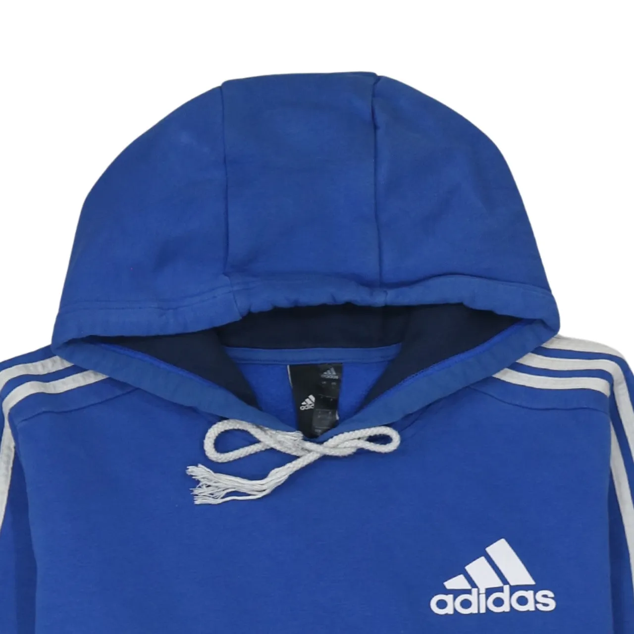Adidas 90's Striped Sleeve Pullover Hoodie Large Blue sold by Vintage Club product image thumbnail 3