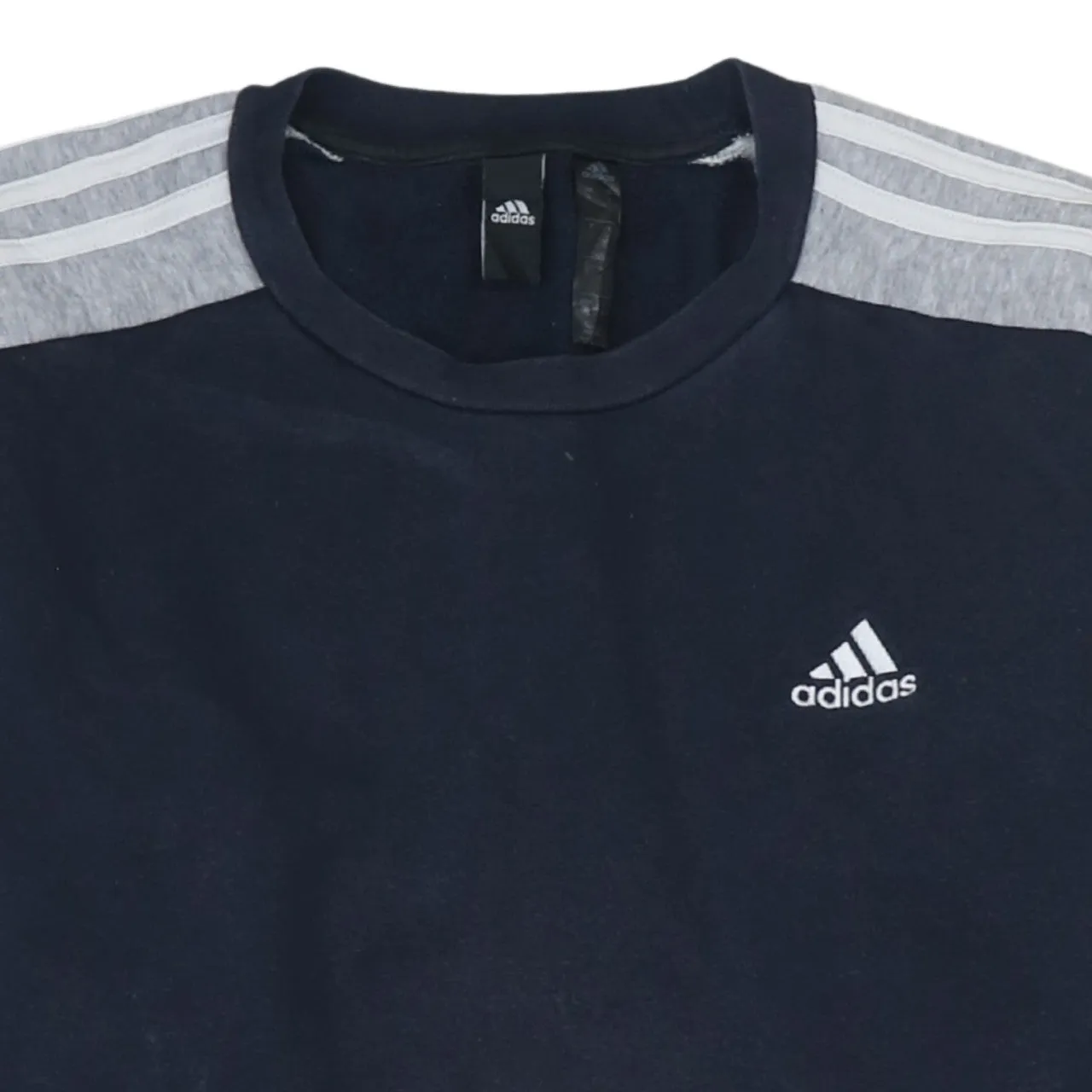 Adidas 90's Striped Sleeve Crew Neck Sweatshirt Small Navy Blue sold by Vintage Club product image thumbnail 3