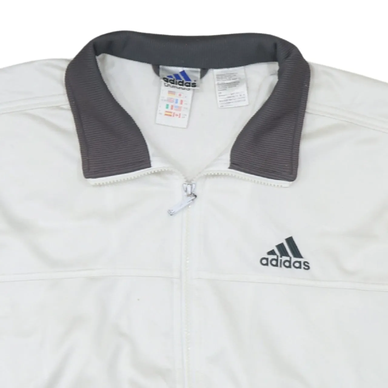 Adidas 90's Striped Sleeve Full Zip Up Sweatshirt Small White sold by Vintage Club product image thumbnail 3