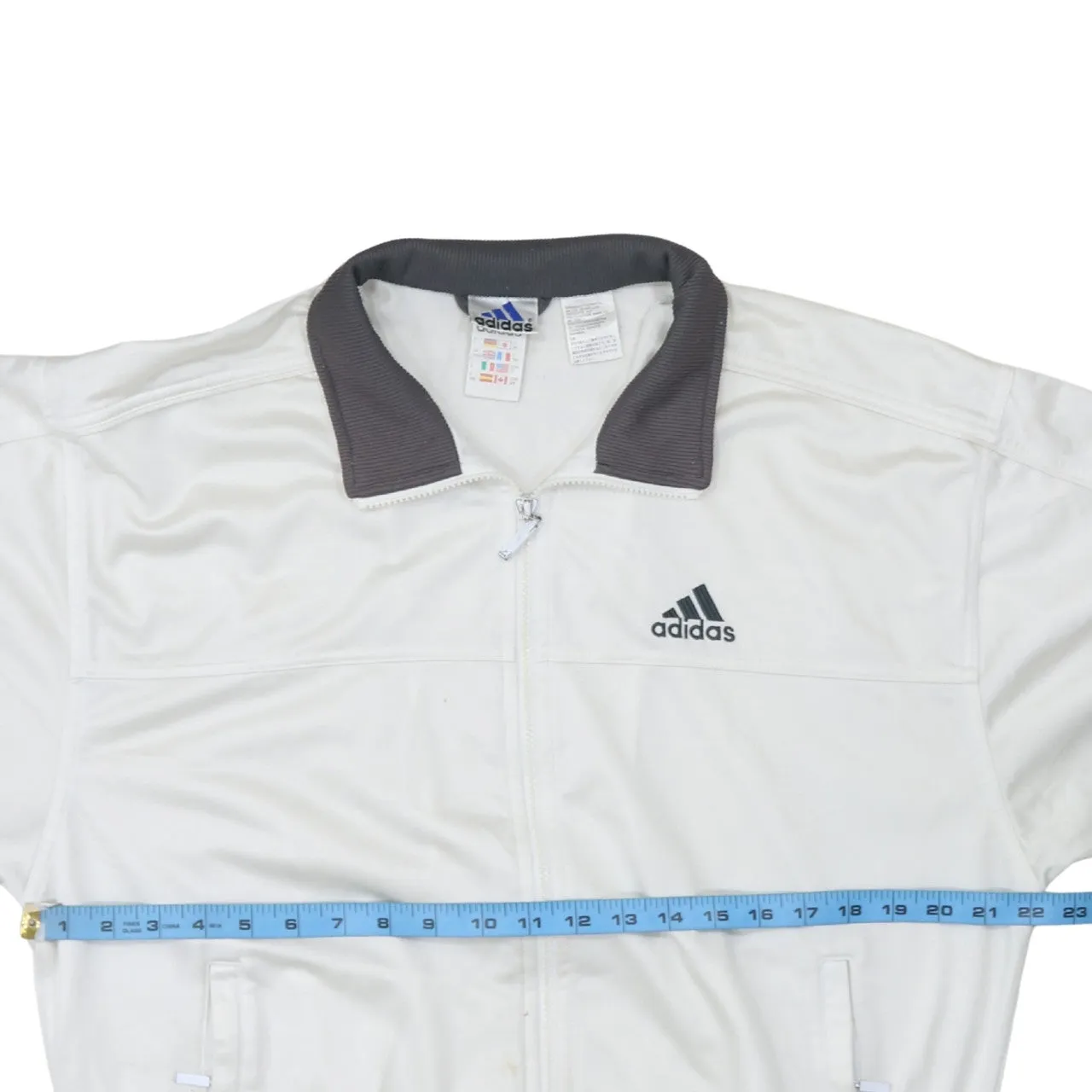 Adidas 90's Striped Sleeve Full Zip Up Sweatshirt Small White sold by Vintage Club product image thumbnail 5