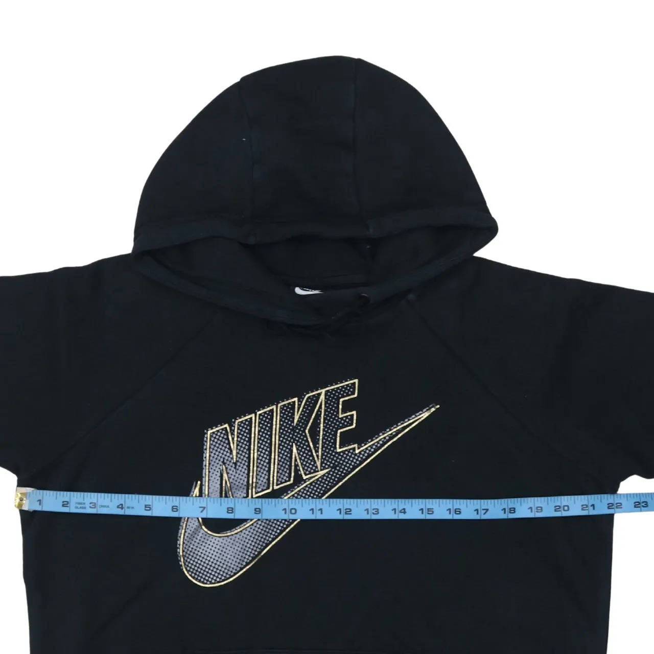 Nike 90's Center Middle Swoosh Pullover Hoodie Medium Black sold by Vintage Club product image thumbnail 5