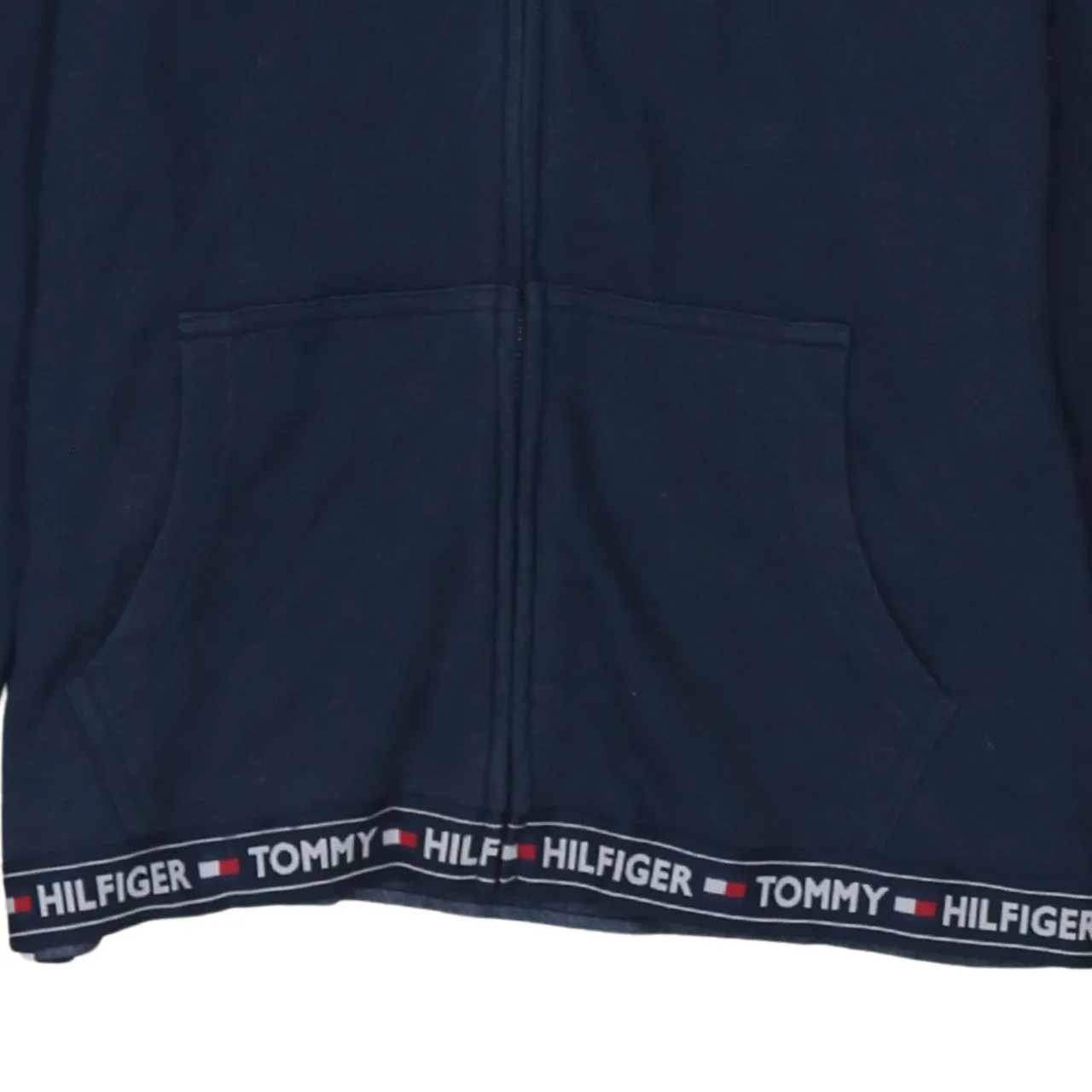 Tommy Hilfiger 90's Drawstring Pockets Full Zip Up Hoodie Medium Navy Blue sold by Vintage Club product image thumbnail 4