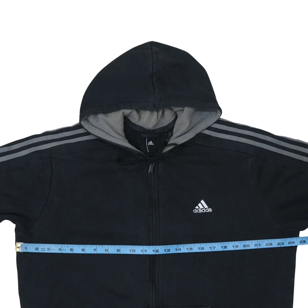 Adidas 90's Striped Sleeve Full Zip Up Hoodie XLarge Black sold by Vintage Club product image thumbnail 5