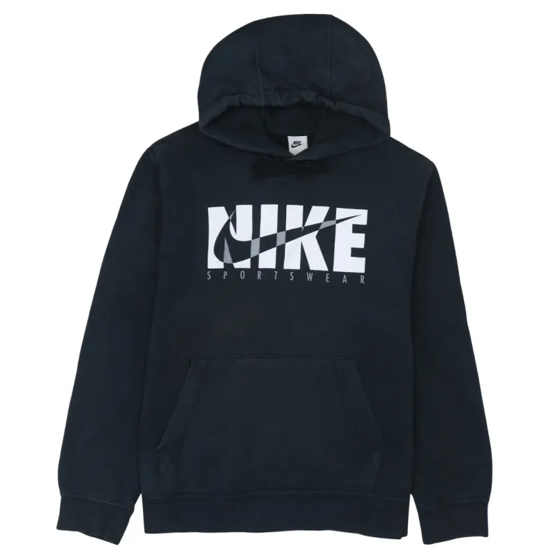 Nike 90's Center Middle Swoosh Pullover Hoodie Large Black sold by Vintage Club