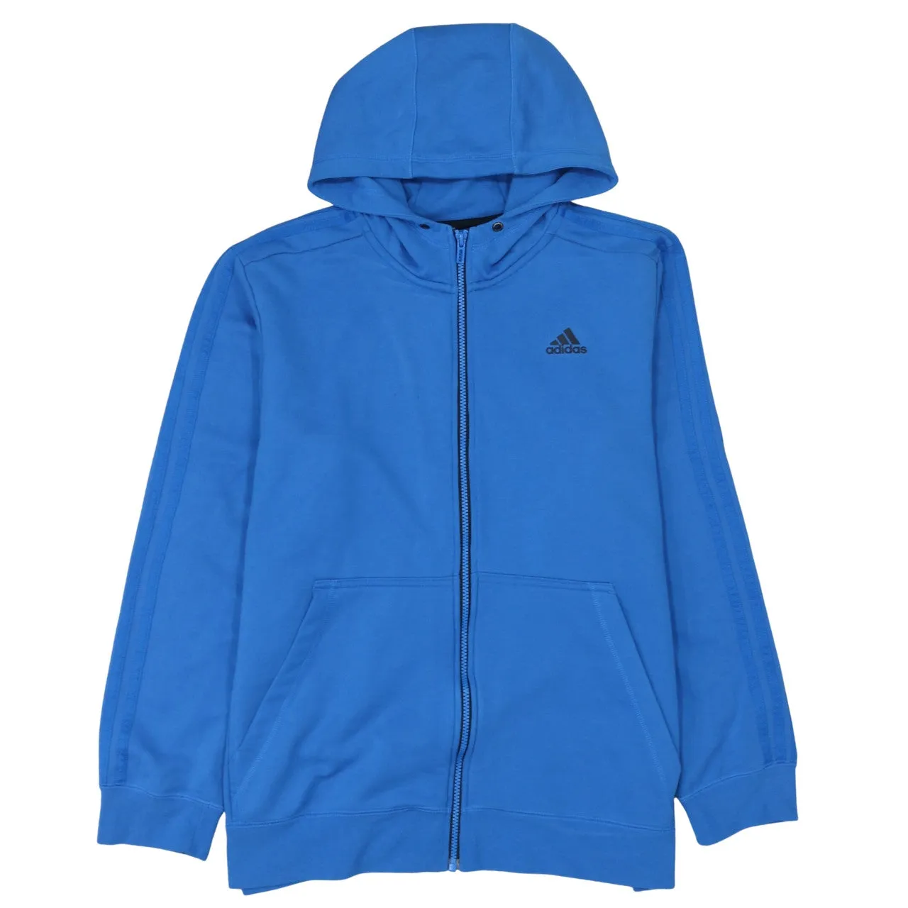Adidas 90's Drawstring Pockets Full Zip Up Hoodie XLarge Blue sold by Vintage Club