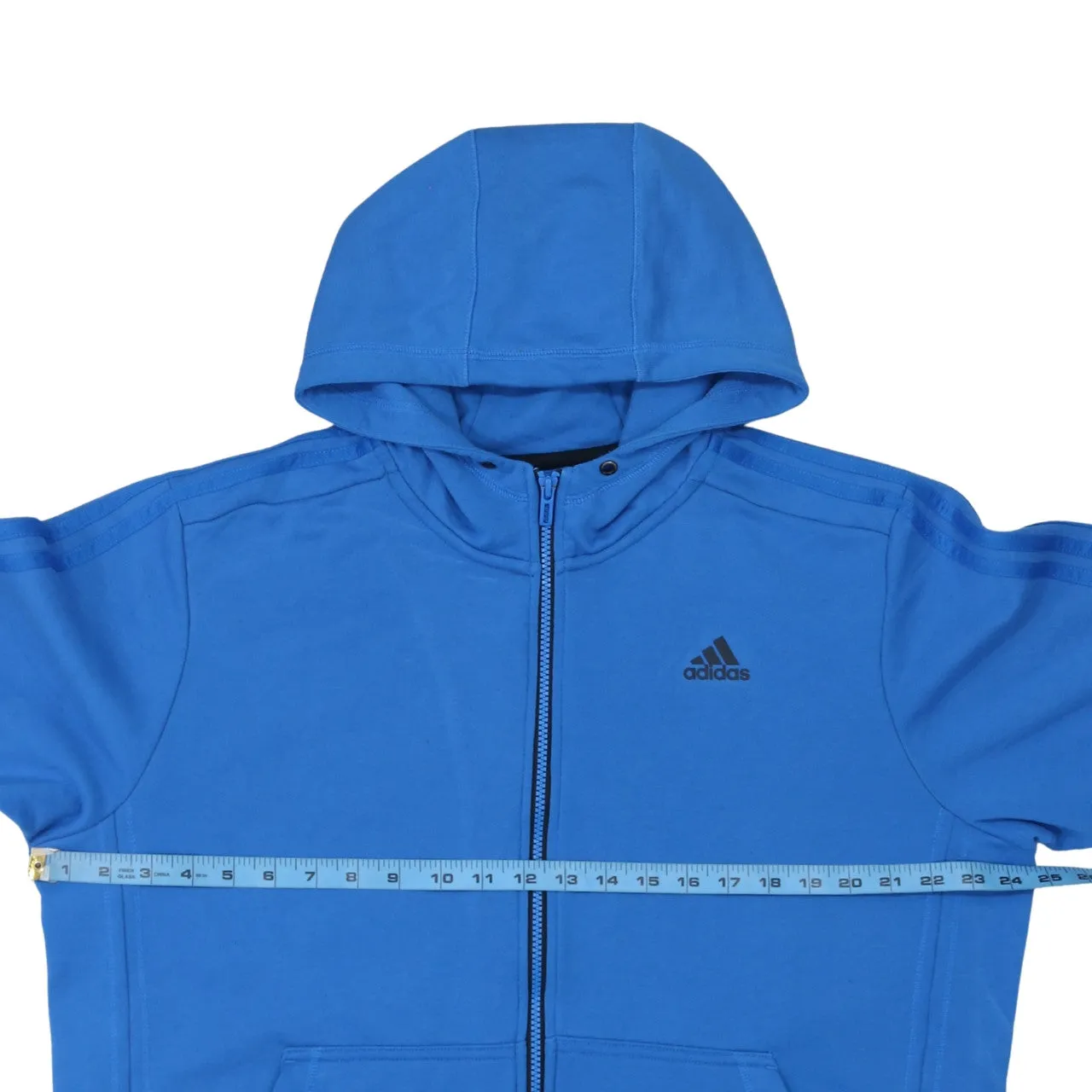 Adidas 90's Drawstring Pockets Full Zip Up Hoodie XLarge Blue sold by Vintage Club product image thumbnail 5