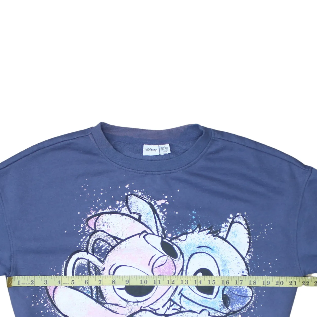 Disney 90's Stitch & Angel Crew Neck Sweatshirt Small Navy Blue sold by Vintage Club product image thumbnail 5