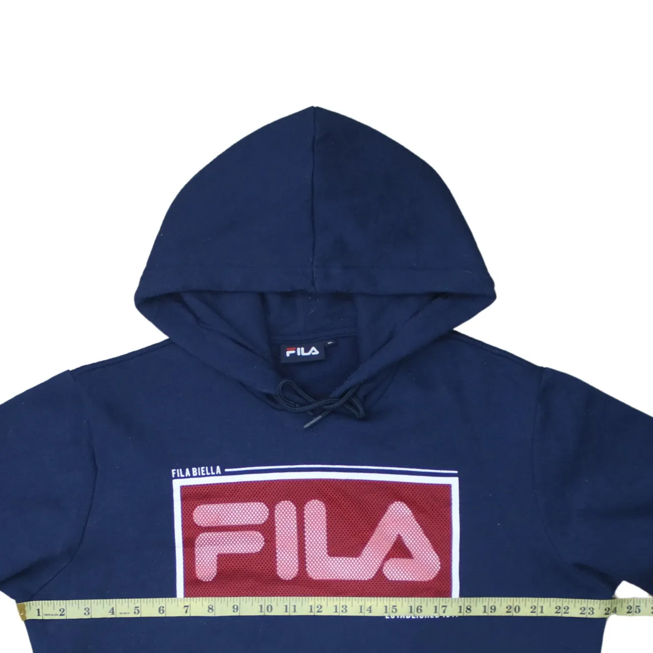 Fila 90's Spellout Pullover Hoodie XLarge Navy Blue sold by Vintage Club product image thumbnail 5