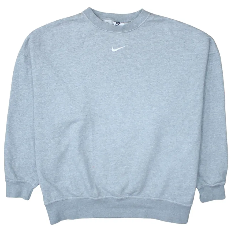 Nike 90's Center Middle Swoosh Crew Neck Sweatshirt XSmall Grey sold by Vintage Club