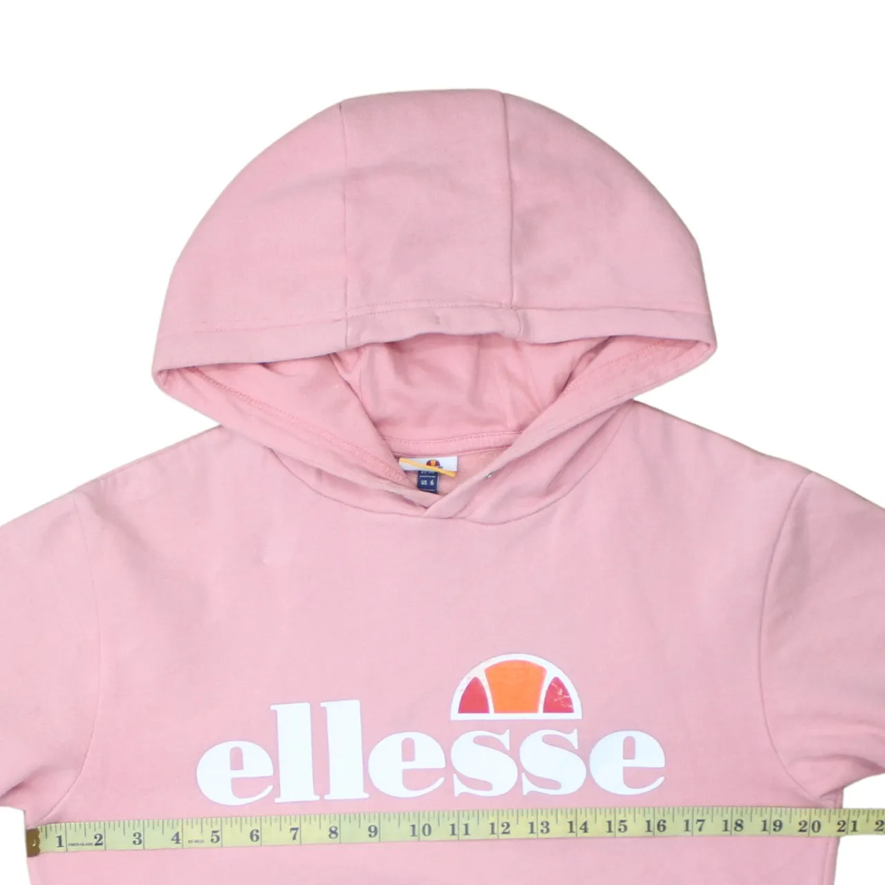 Ellesse 90's Spellout Pullover Hoodie Medium Pink sold by Vintage Club product image thumbnail 5