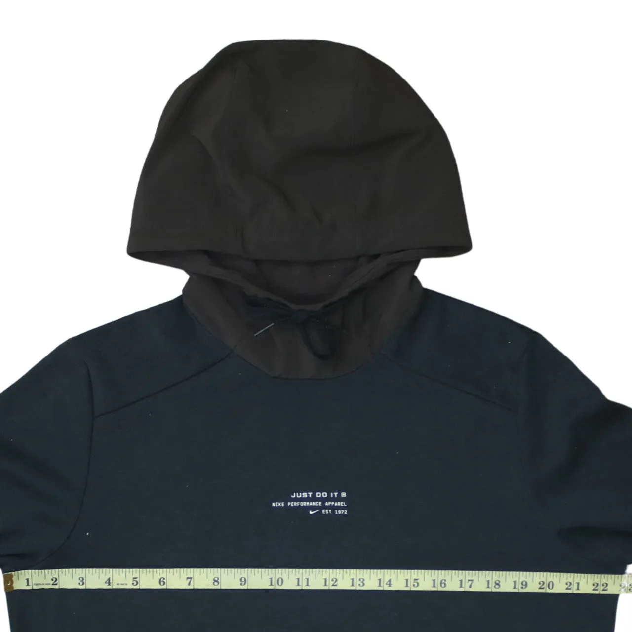 Nike 90's Drawstring Pockets Pullover Hoodie Medium Black sold by Vintage Club product image thumbnail 5