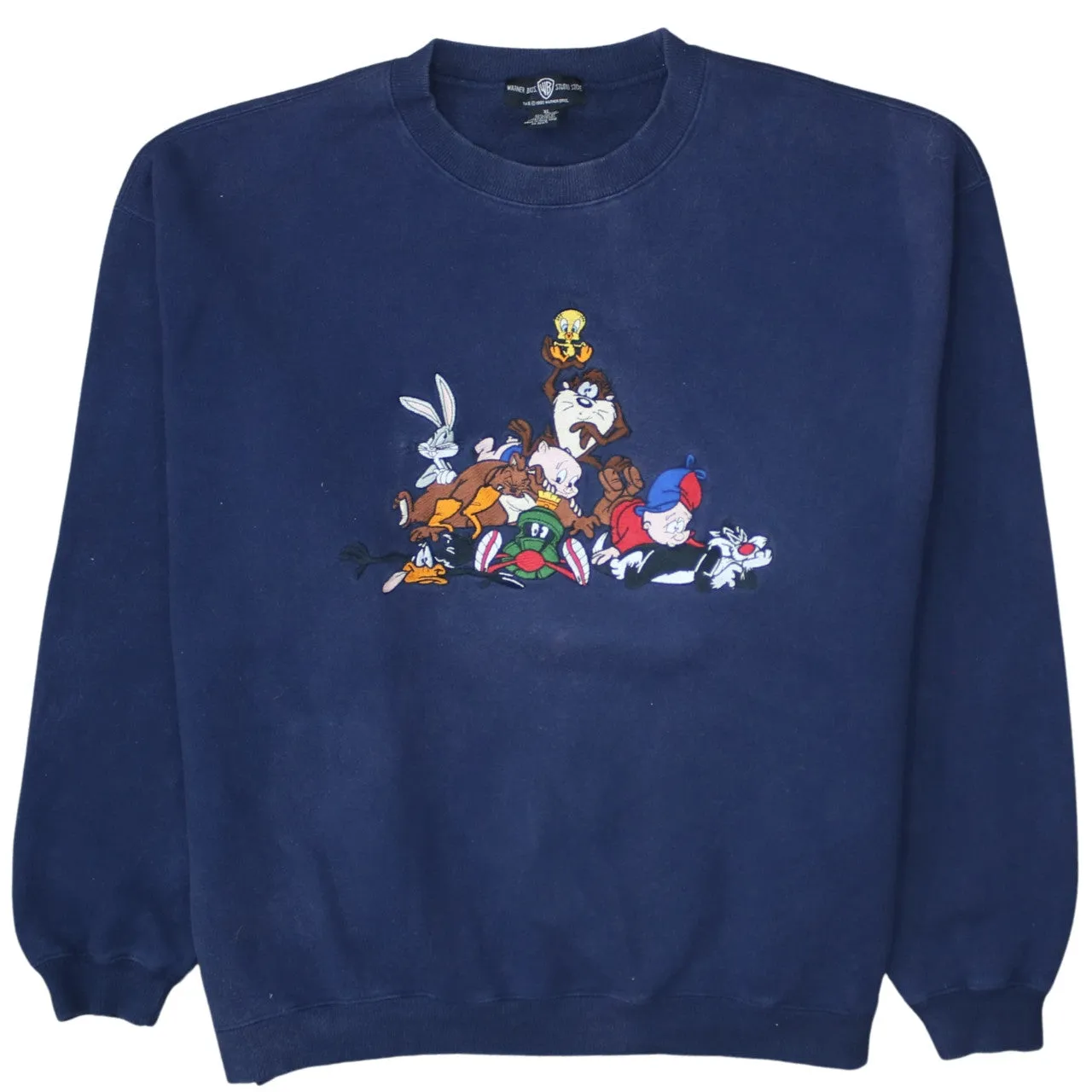 Retro 90's Lightweight Crew Neck Sweatshirt XLarge Navy Blue sold by Vintage Club