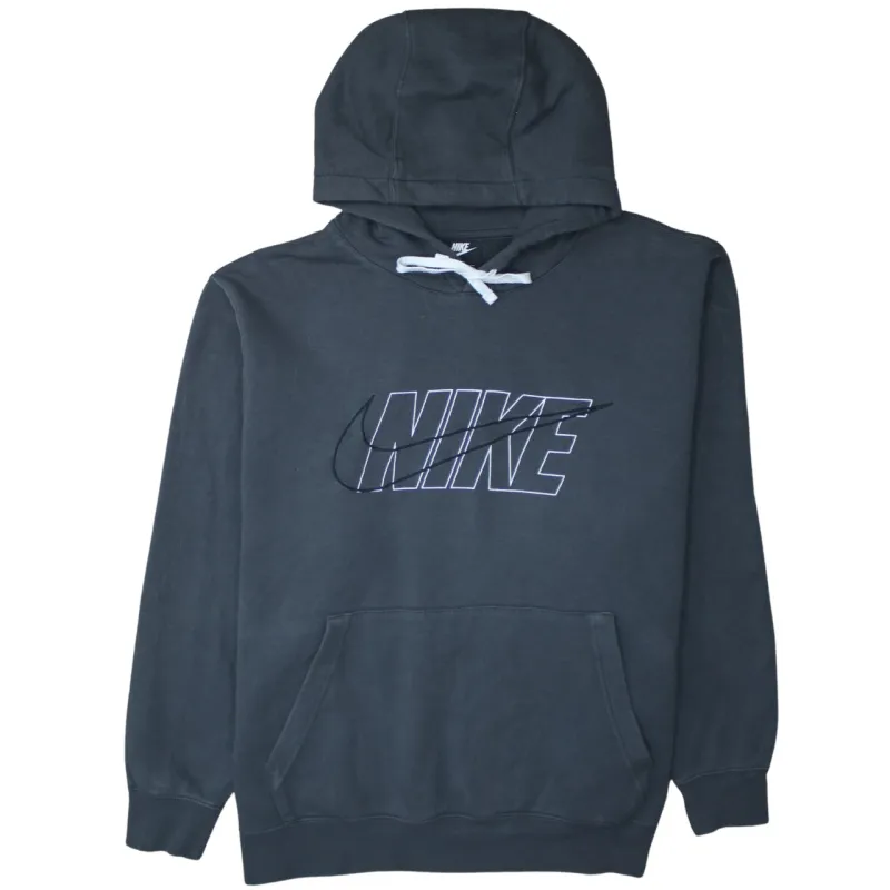 Nike 90's Center Middle Swoosh Pullover Hoodie XXLarge (2XL) Black sold by Vintage Club