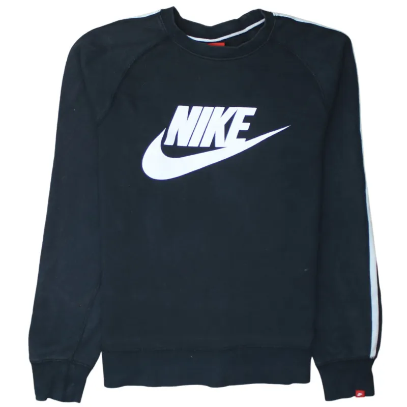 Nike 90's Center Middle Swoosh Crew Neck Sweatshirt Small Black sold by Vintage Club