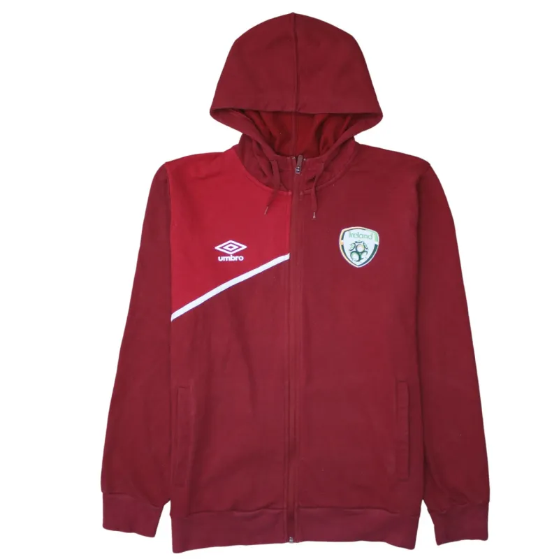Umbro 90's Lightweight Full Zip Up Hoodie XLarge Red made by Umbro
