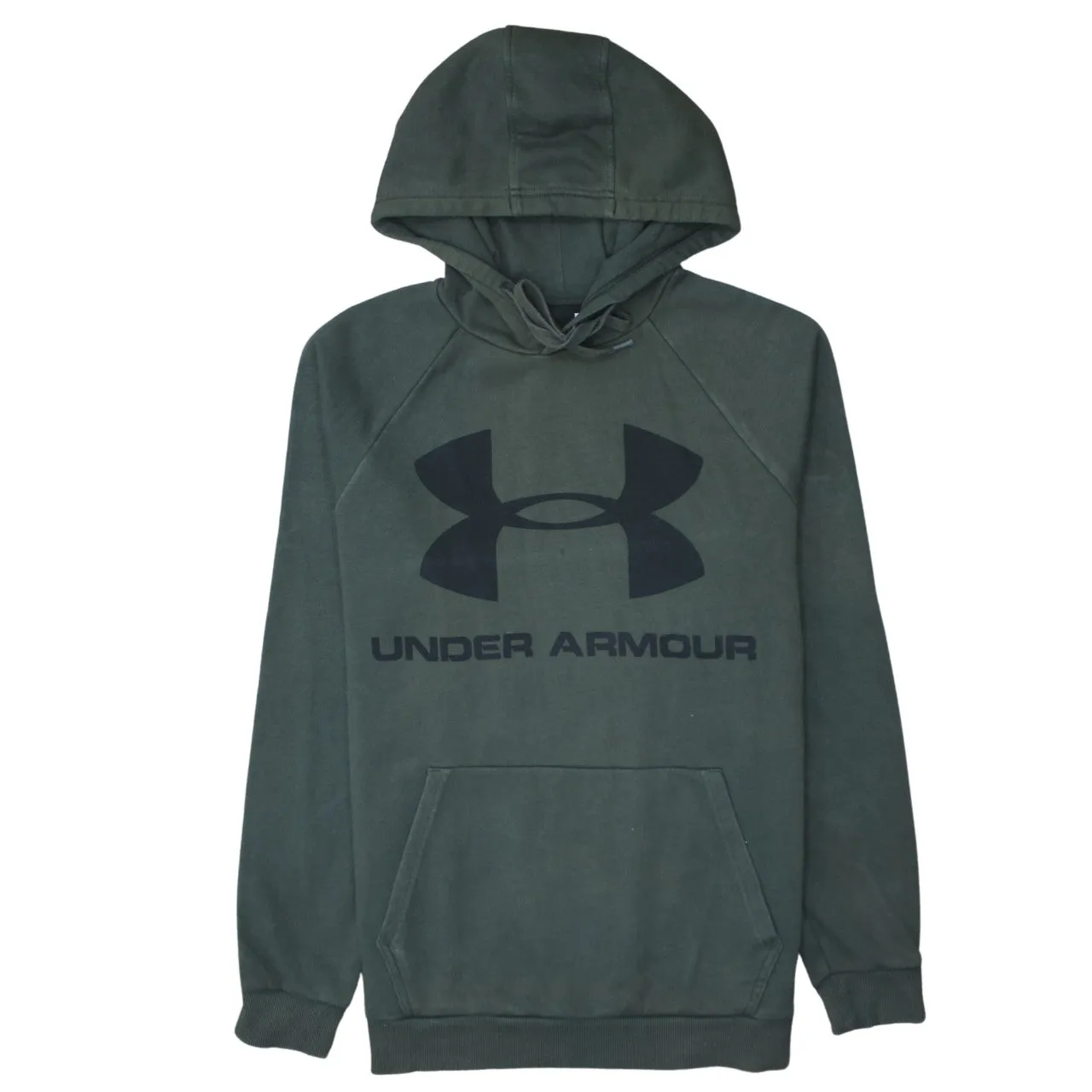 Under Armour 90's Spellout Pullover Hoodie Medium Khaki Green sold by Vintage Club