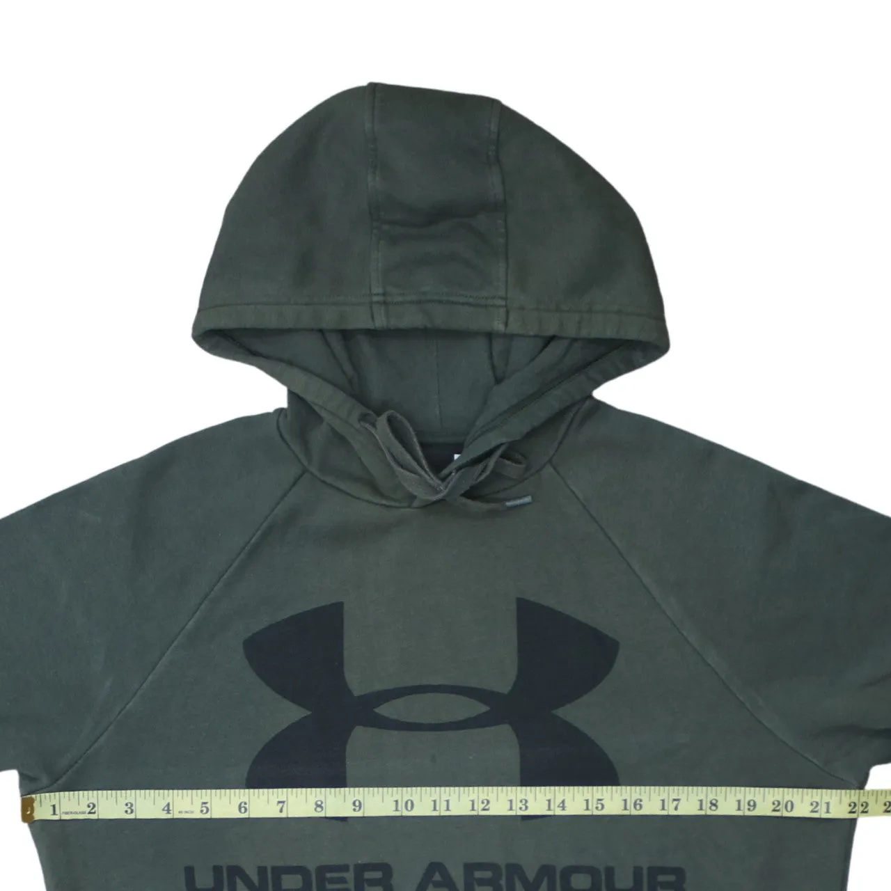 Under Armour 90's Spellout Pullover Hoodie Medium Khaki Green sold by Vintage Club product image thumbnail 5