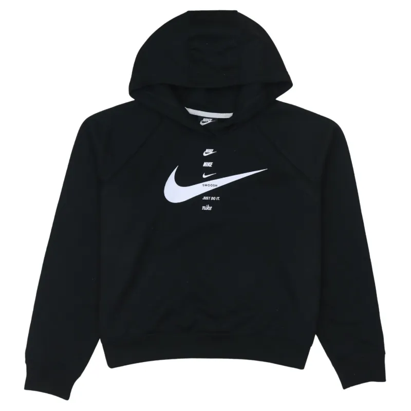 Nike 90's Center Middle Swoosh Pullover Hoodie Large Black sold by Vintage Club