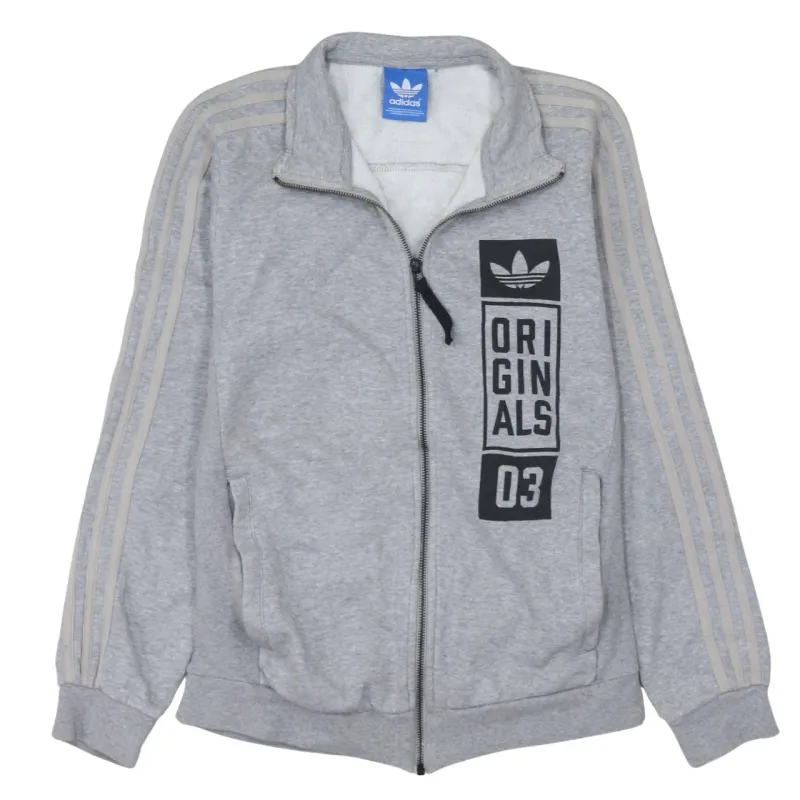 Adidas 90's Striped Sleeve Full Zip Up Sweatshirt XSmall  Grey sold by Vintage Club