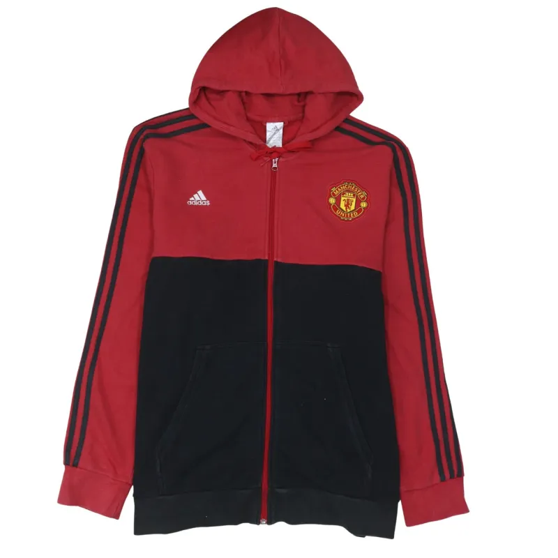 Adidas 90's Manchester United Football Club Full Zip Up Hoodie XXLarge (2XL) Black made by Adidas