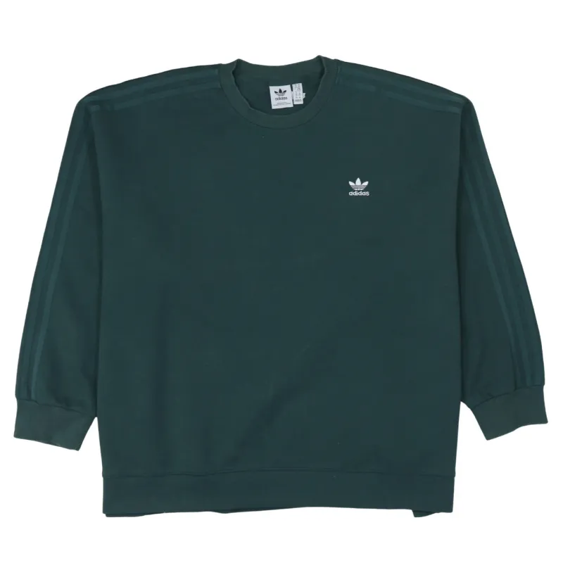 Adidas 90's Striped Sleeve Crew Neck Sweatshirt XLarge Green made by Adidas