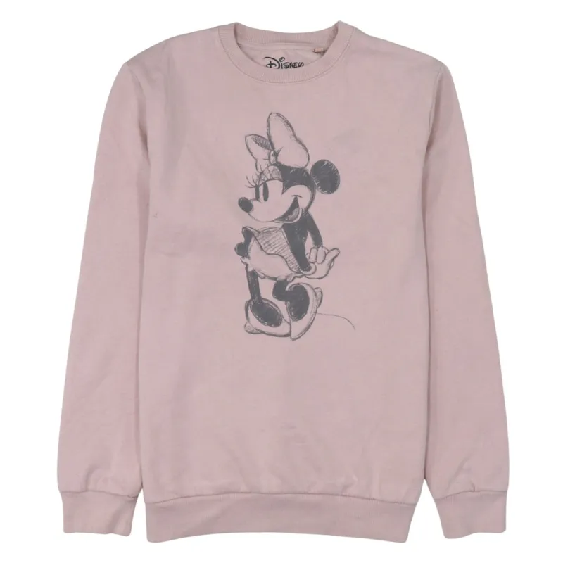 Disney 90's Minnie Mouse Crew Neck Sweatshirt Medium Pink sold by Vintage Club