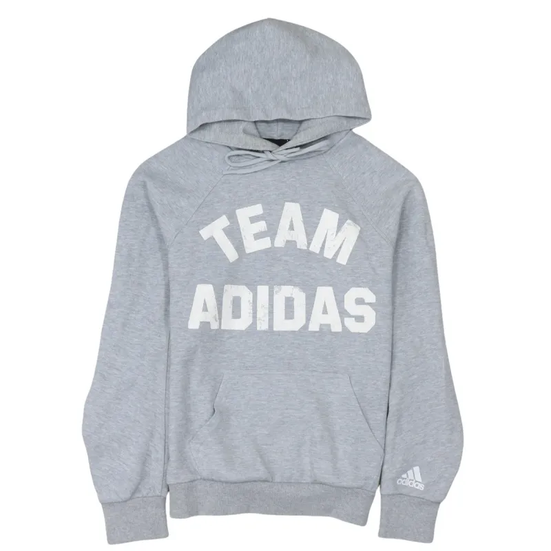 Adidas 90's Spellout Pullover Hoodie Small Grey sold by Vintage Club