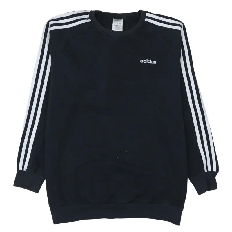 Adidas 90's Striped Sleeve Crew Neck Sweatshirt Medium Black sold by Vintage Club